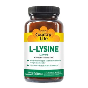 Country Life Lysine 1,000 mg 100 Tablets