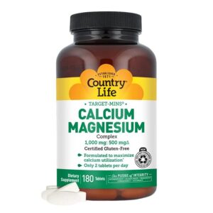 Country Life Calcium Magnesium 1000 mg 180 Tablets