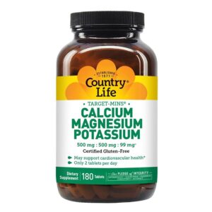 Country Life Calcium Magnesium Potassium 180 Tablets