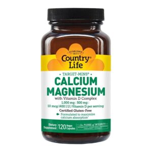 Country Life Calcium Magnesium + Vitamin D Complex 120 Vegan Capsules