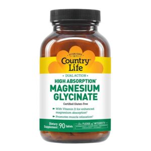Country Life Dual Action Magnesium Glycinate 90 Tablets