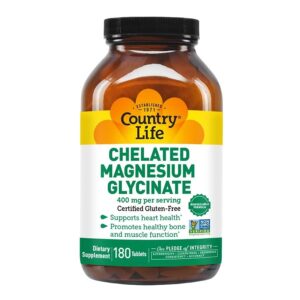 Country Life Chelated Magnesium Glycinate 180 Tablets