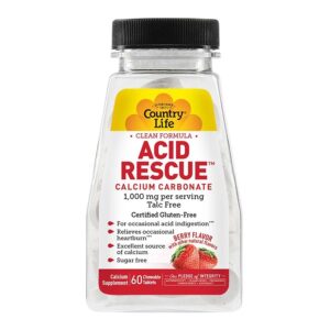 Country Life Berry Acid Rescue Calcium Carbonate 60 Chewable Tablets