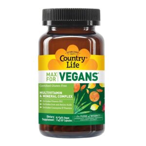 Country Life Max For Vegans 120 Vegan Capsules