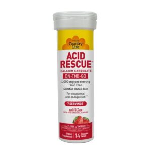 Country Life Berry Acid Rescue Calcium Carbonate On-the-Go 14 Chewable Tablets