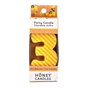 Honey Candles Party Beeswax Number 3 Candle