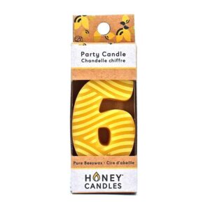 Honey Candles Party Beeswax Number 6 Candle