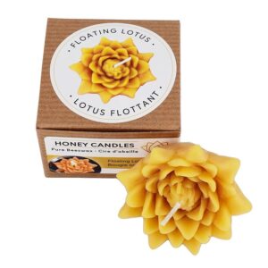 Honey Candles Floating Lotus Blossom Pure Beeswax Candle