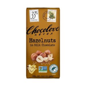 Chocolove Hazelnuts in Milk Chocolate Large Bar 3.2 oz.