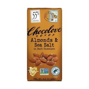 Chocolove Almonds & Sea Salt in Dark Chocolate Large Bar 3.2 oz.