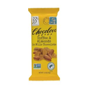 Chocolove Toffee & Almonds in Milk Chocolate Mini Bar 1.3 oz.