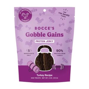 Bocce’s Bakery Gobble Gains Protein Jerky Dog Treats 5 oz.