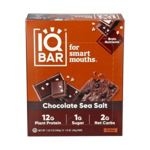 IQBAR Chocolate Sea Salt Plant Protein Bars 12 count