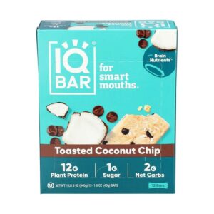 IQBAR Toasted Coconut Plant Protein Bars 12 count