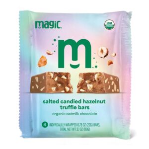 Magic Chocolate Salted Candied Hazelnut Oatmilk Chocolate Truffle Bar 3.1 oz.
