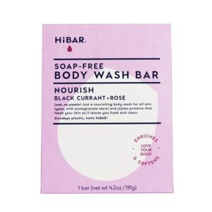 HiBAR Nourishing Black Currant + Rose Plastic-Free Body Wash Bar 4.2 oz.