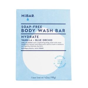 HiBAR Hydrating Vanilla + Blue Orchid Plastic-Free Body Wash Bar 4.2 oz.