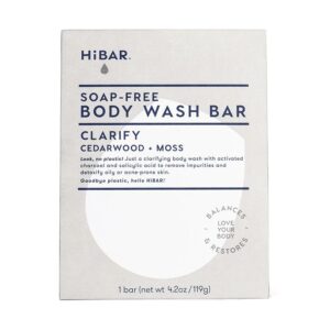 HiBAR Clarifying Cedarwood + Moss Plastic-Free Body Wash Bar 4.2 oz.