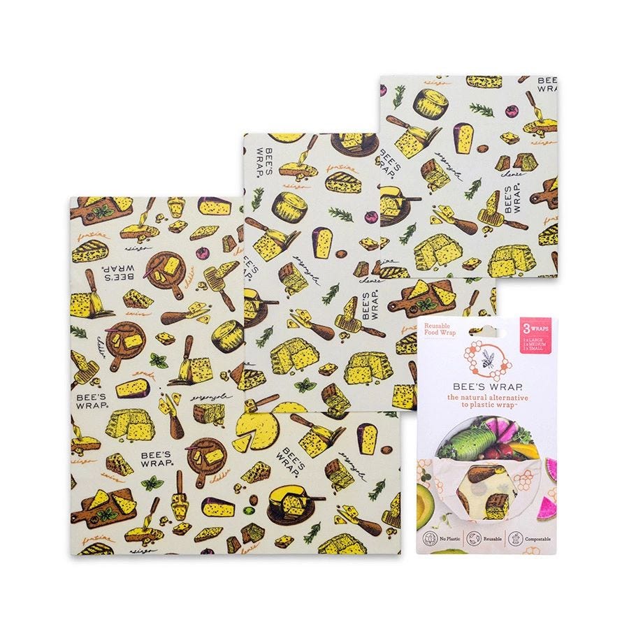 Bee’s Wrap Wheels n’ Wedges Organic Cotton Beeswax Wraps Assorted Sizes 3-pack Bee’s Wrap Wheels n’ Wedges Organic Cotton Beeswax Wraps Assorted Sizes 3-pack