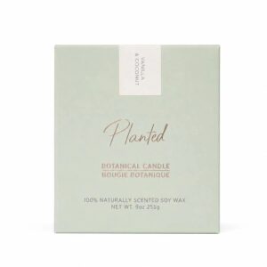 Planted Candles Vanilla & Coconut Classic Soy Candle 9 oz.