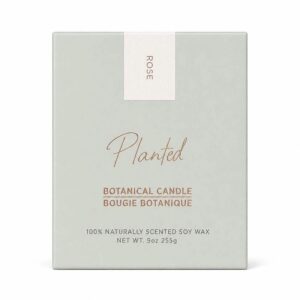 Planted Candles Rose Classic Soy Candle 9 oz.
