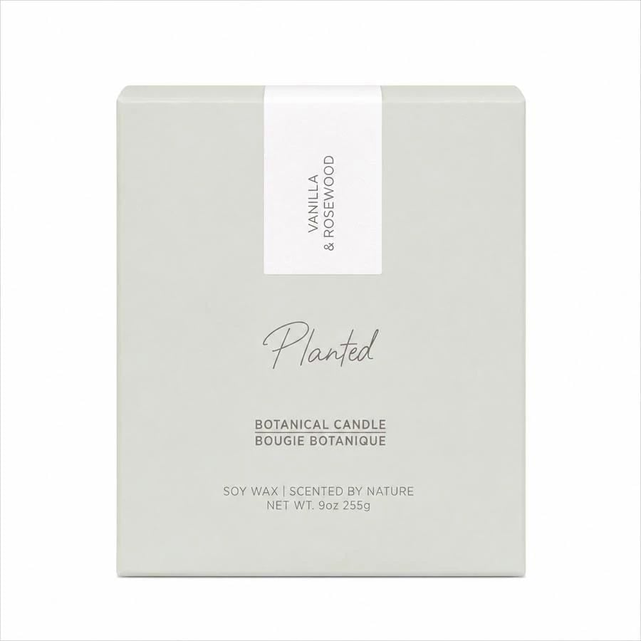 Planted Candles Vanilla & Rosewood Seasonal Fall Candle 9 oz.