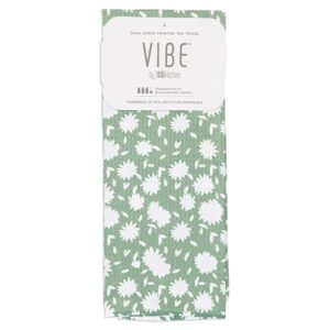 MUKitchen Aster Green Vibe Dual-Sided Printed Tea Towel 18″ x 30″