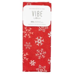 MUKitchen Holiday Snowflake Vibe Dual-Sided Printed Tea Towel 18″ x 30″