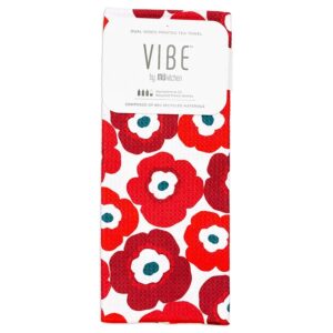 MUKitchen Poppy Fields Vibe Dual-Sided Printed Tea Towel 18″ x 30″