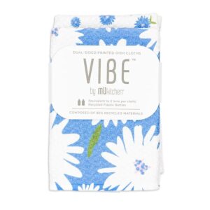 MUKitchen Daisy Toss Vibe Dual-Sided Printed Dish Cloths 2-pack 10″ x 10″