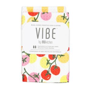 MUKitchen Cherry Tomatoes Vibe Dual-Sided Printed Dish Cloths 2-pack 10″ x 10″