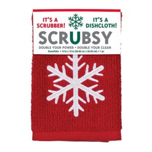 MUKitchen Holiday Snowflake Scrubsy Dish Cloth 12″ x 12″
