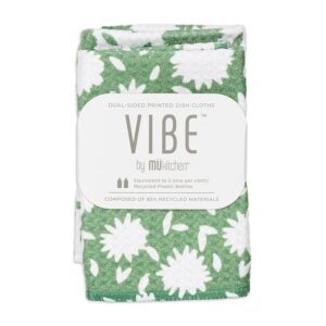 MUKitchen Aster Green Vibe Dual-Sided Printed Dish Cloths 2-pack 10″ x 10″