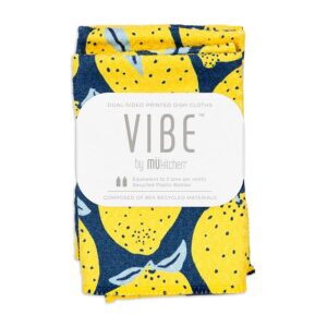 MUKitchen Lemons Vibe Dual-Sided Printed Dish Cloths 2-pack 10″ x 10″