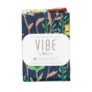 MUKitchen Vine Floral Vibe Dual-Sided Printed Dish Cloths 2-pack 10″ x 10″