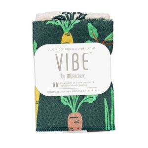 MUKitchen Root Veggies Vibe Dual-Sided Printed Dish Cloths 2-pack 10″ x 10″