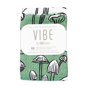 MUKitchen Mushroom Medley Vibe Dual-Sided Printed Dish Cloths 2-pack 10″ x 10″
