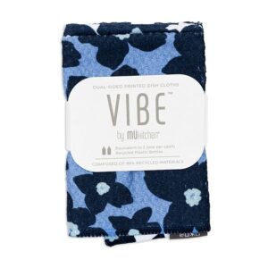 MUKitchen Periwinkle Floral Vibe Dual-Sided Printed Dish Cloths 2-pack 10″ x 10″