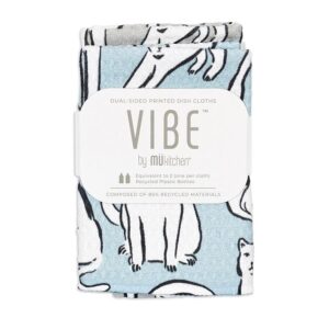 MUKitchen Curious Cats Vibe Dual-Sided Printed Dish Cloths 2-pack 10″ x 10″
