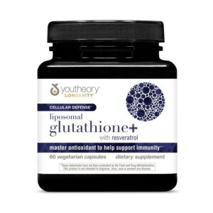 Youtheory Cellular Defense Liposomal Glutathione+ 60 VegCaps