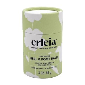 Erleia Vegan Plastic-Free Unscented Heel & Foot Balm 3 oz.