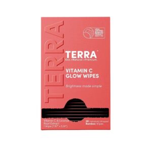 Terra Skin Vitamin C Glow Natural Bamboo Wipes 30 Sachets