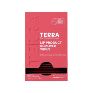 Terra Lip Product Remover Natural Bamboo Wipes 30 Sachets