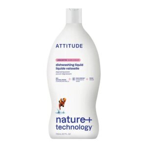 Attitude Dishwashing Liquid Fragrance Free 23.6 oz