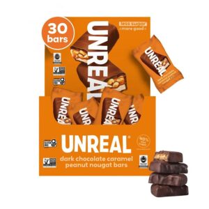 Unreal Dark Chocolate Caramel Peanut Nougat Bars 30 (0.67 oz.) count
